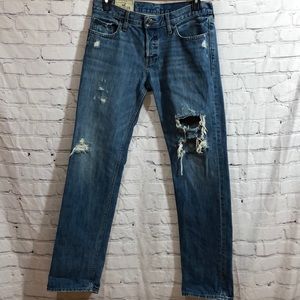Hollister Jeans Slim Straight Destroyed Button Fly